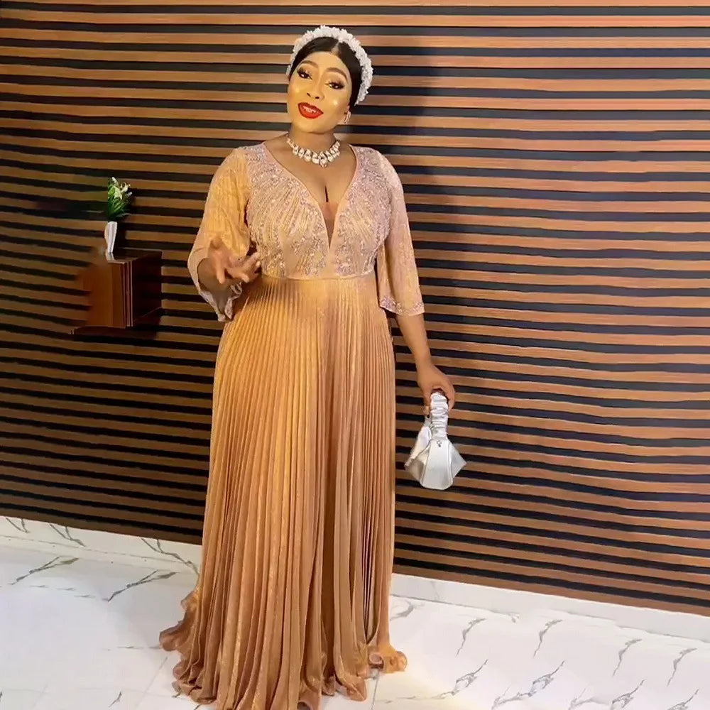 Amay Plus Size African Party Long Dresses for Women New Dashiki Ankara Wedding Evening Gowns Turkey Outfits Robe Africa Clothing
