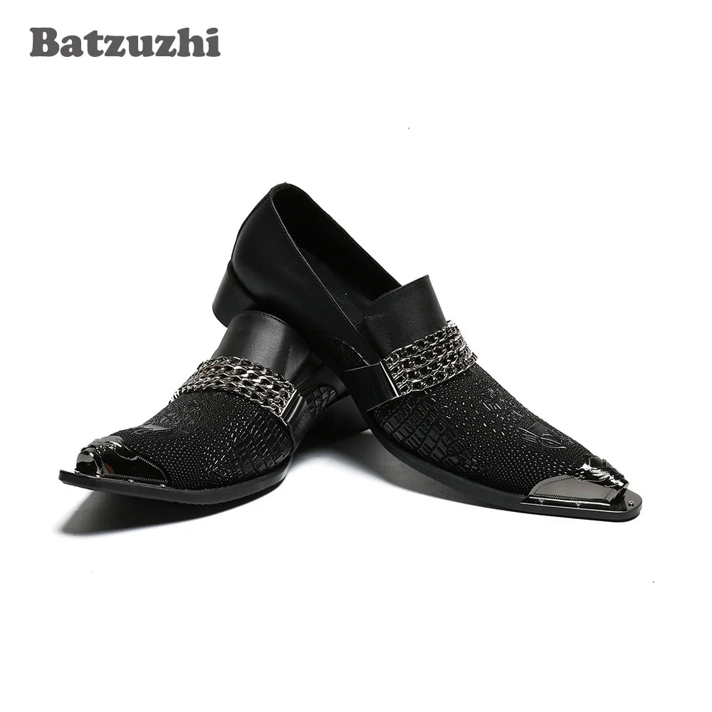 Amay Italian Type Men Shoes Pointed Toe Black Formal Leather Dress Shoes Zapatos Hombre Slip-on Business Party Shoes Men!