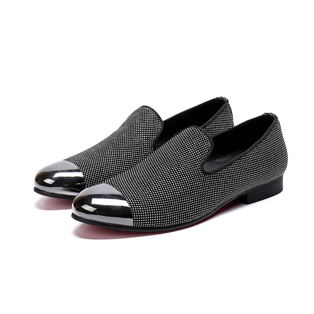 Maxy Autumn Metal Soup diamond COW LEATHER Luxurious Commercial affairs Customized Personality Party Socialize Shoes