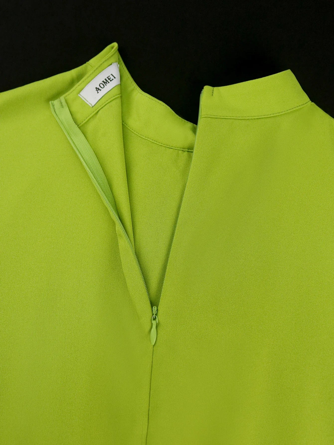 Amay Fashion Green Long Party Dress Half Collar Bowtie Butterfly Sleeves A Line Pleated Plus Size Evening Gown Birthday Church