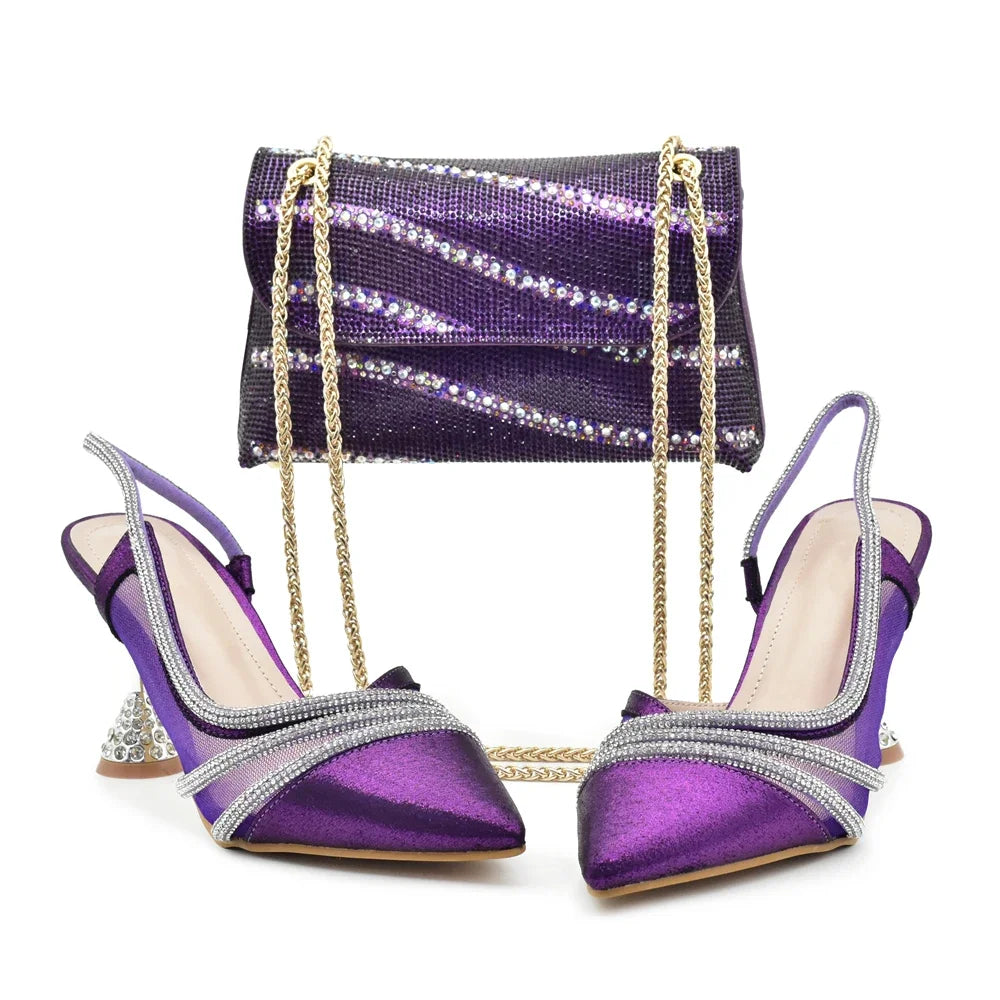 Maxy Fashion Party Italian Shoe Bag Set Ladies Shoe with Matching Bag Set 2024 Designer Shoes Women Luxury