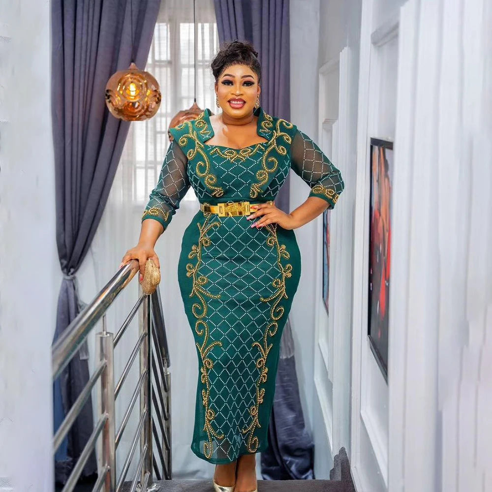 Amay Dresses for Women Traditional Africa Clothes Dashiki Ankara Outfits Gown Abaya Turkey Wedding Party Long Maxy Dress