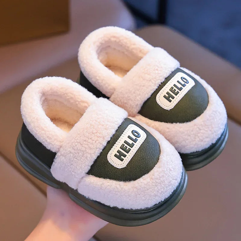 Maxy Toddler Plush Cotton Shoes Warm Kids Winter New Casual Furry Shoes Girl Boy Anti-slip Soft Sole Kids Snow Shoes Fashion Sneakers