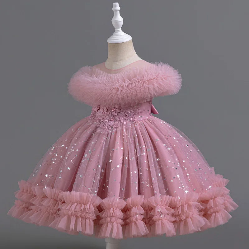 Amay Fashion Princess Dress for Girls Sleeveless Lace Kids Girl Party Dress Summer Children Girls Evening Gown 3-12 Years