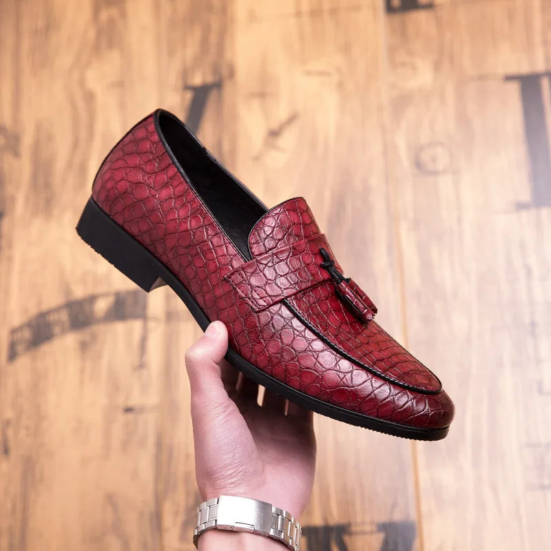 Amay New luxury brand fashion Men tassel loafers shoes leather italian formal dress office footwear oxford shoes for men ert5