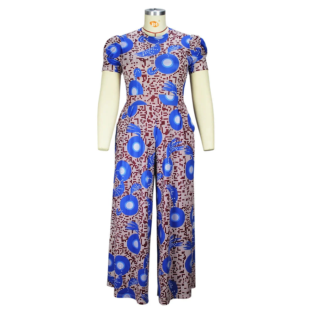 Gracy Plus Size Women's Letter Print Short Sleeve Loose Fashion Printing Bright Color Casual Jumpsuit.