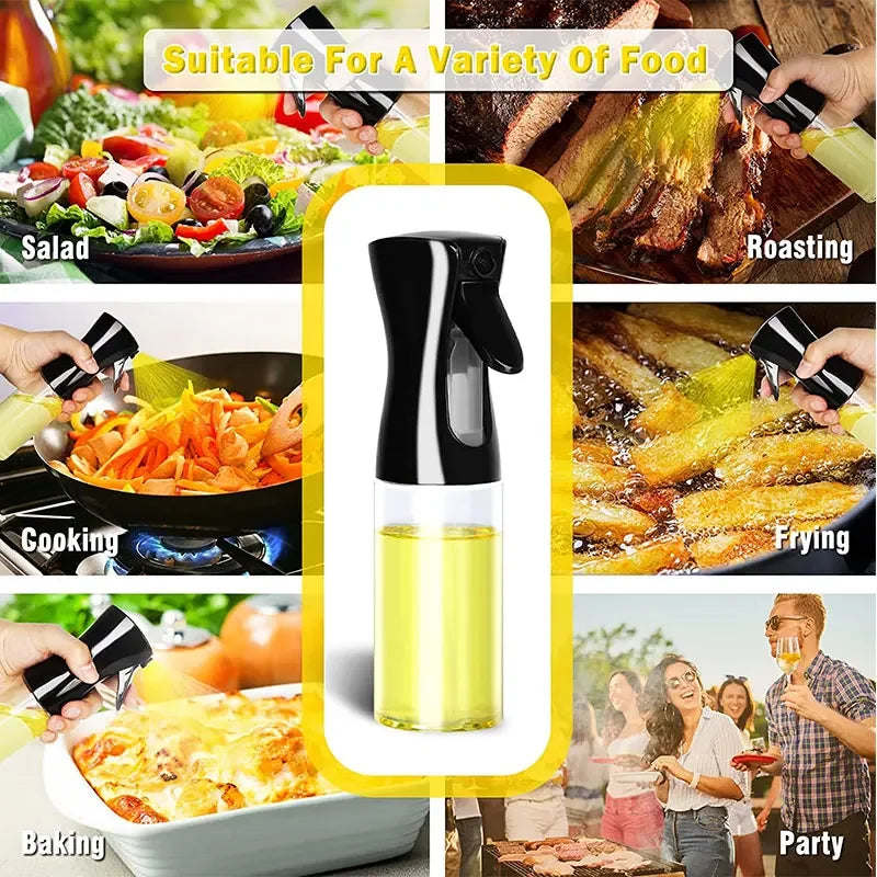 Maxy 200/300/500ml Oil Spray Bottle BBQ Cooking Olive Oil Sprayer Plastic Baking Oil Spray Empty Bottle Vinegar Bottle Or  Oil brush