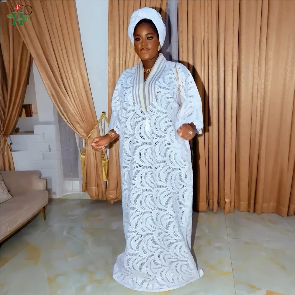 Maxy Dress Plus Size for Women Elegant Dubai Turkey Clothing Wedding Party Gown Church White Lace Clothes