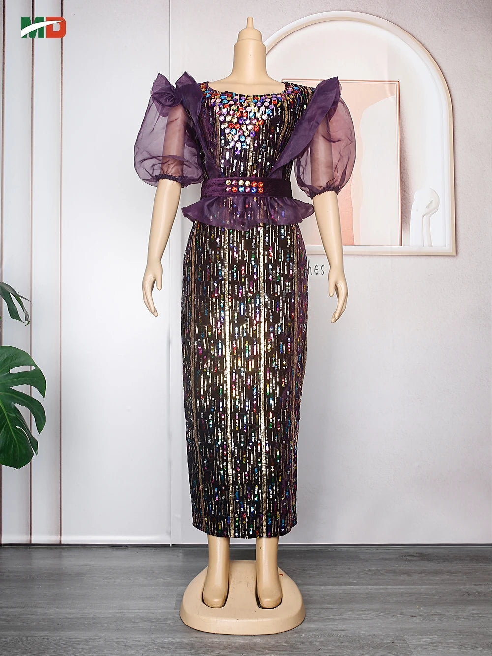 Amay MD Plus Size Luxury Velvet Wedding Party Dresses Women's Evening Gown Dashiki Ankara Turkey Outfits Robe Clothing