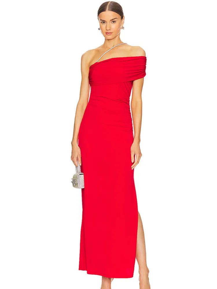 Elegant Maxy Party Dress for Women Red Black Off Shoulder A Line Long Birthday Celebrity Evening Party Gowns Gala Dress