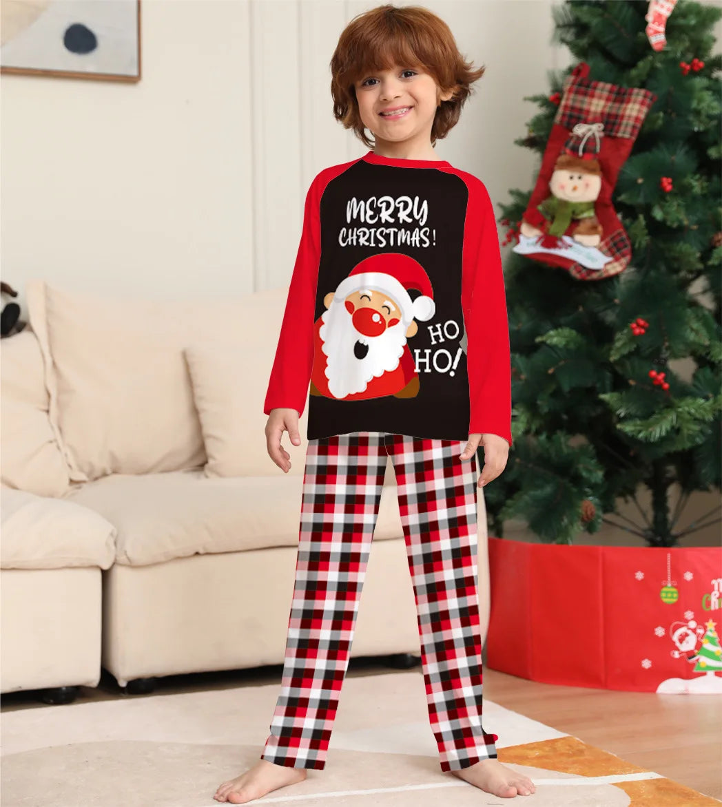 Christmas family matching pajamas set 2022 Xmas new Santa Claus alphabet print stitching pajamas adult children baby family wear