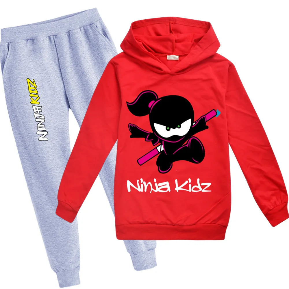 Maxy Fall Boys T Shirts Hoodies 2pcs Sets Toddler Girl Winter Clothes NINJA KIDZ Kids Christmas Clothing Fashion Children Outfits
