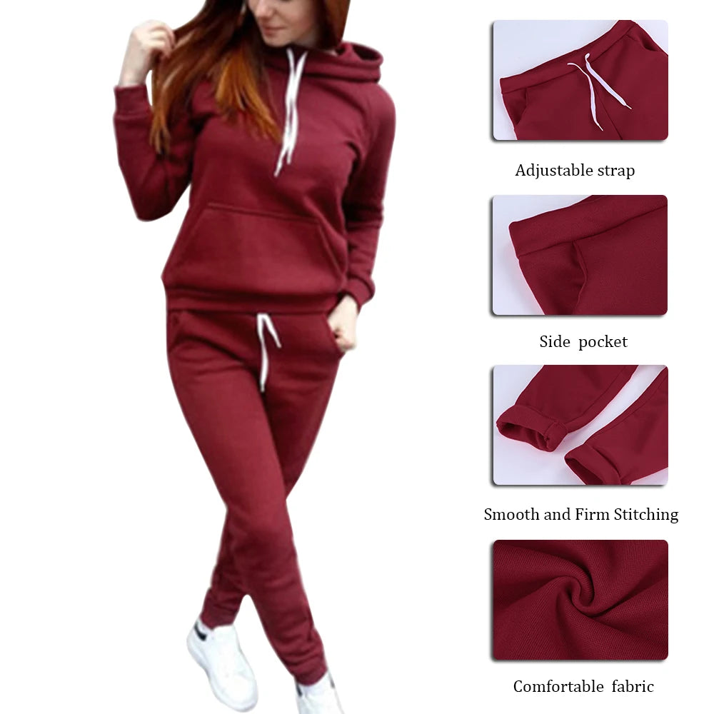 Maxy Women Tracksuits Sports Wear Jogging Suits Ladies Hoodie and Pants Set Clothes Sweat Suits