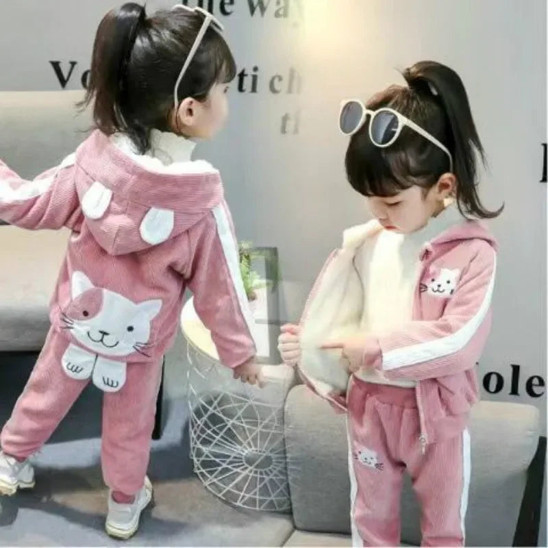 Maxy Autumn Winter Newborn Girls Clothing Set Plus Velvet Thick Hooded Toddler Baby Boys Clothes Outfit Kids Warm Suit