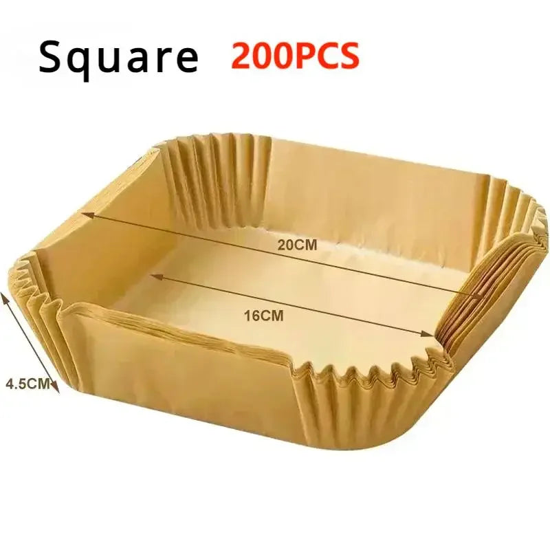 Maxy 23CM Air Fryer Disposable Baking Paper Liner Non-Stick Mat Steamer Square Round Parchment for Microwave Oven Kitchen Cookers