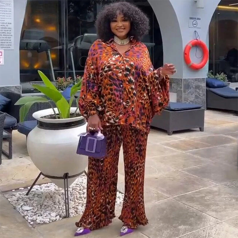 Maxy 2 Piece Pleated Pant Sets African Summer Clothes for Women 2024 New in Matching Sets Ankara Turkey Vacation Outfit Plus Size
