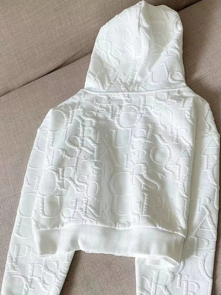 Maxy New Letter Printing Sets For Women 2 Pieces Zipper Long Sleeve Hooded And Drawstring Shorts Tracksuits Women's Suit Outfit