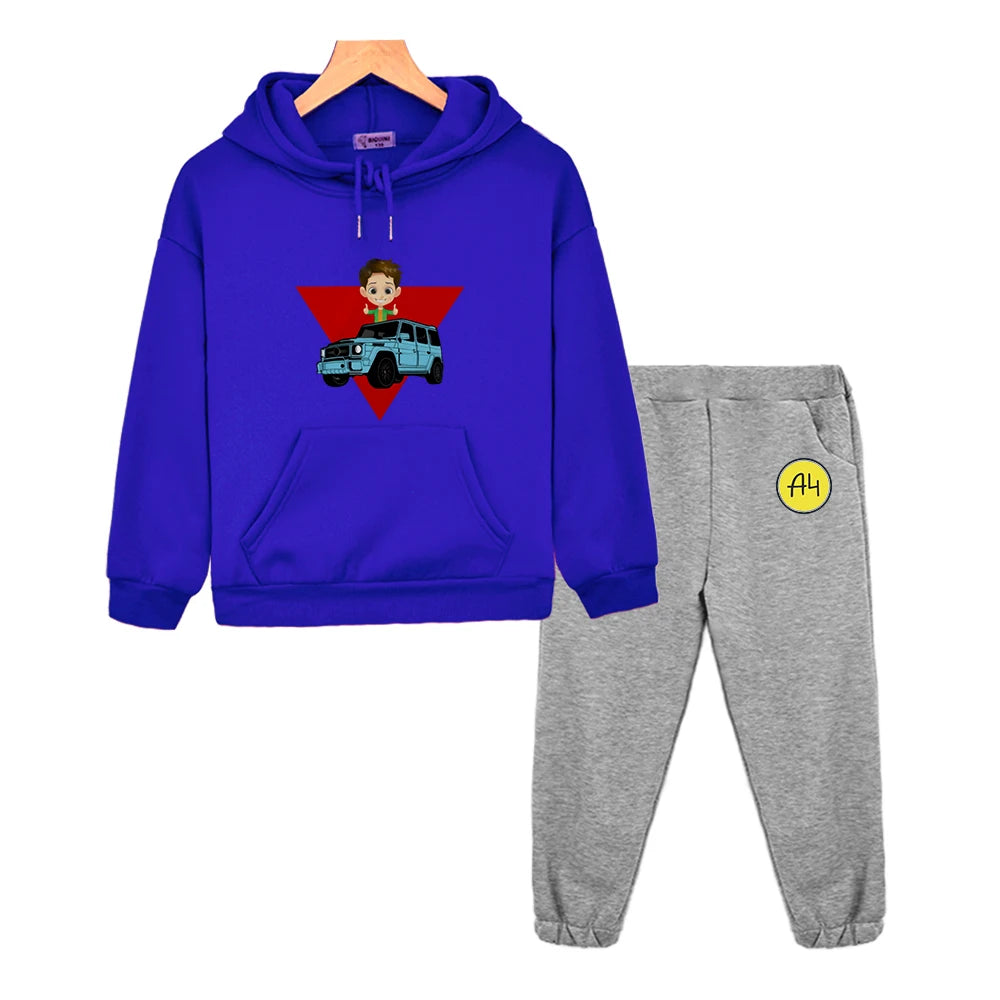 Maxy Kids Merch A4 Hoodie for Boy Suit мерч а4 Sweatshirt with Hood Children Costume Set Child Toddler Girl Winter Clothes Top Pants