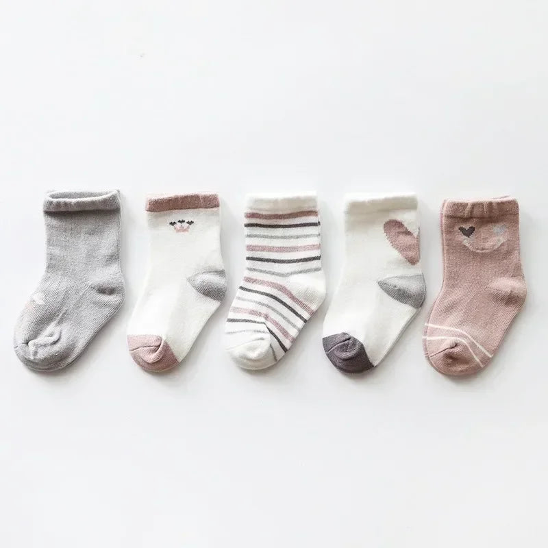 Maxy Spring and Autumn New Cartoon Midtable Children's Socks Combed Cotton Boys and Girls Baby Socks Baby Socks for Children