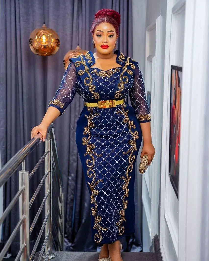 Amay Dresses for Women Traditional Africa Clothes Dashiki Ankara Outfits Gown Abaya Turkey Wedding Party Long Maxy Dress