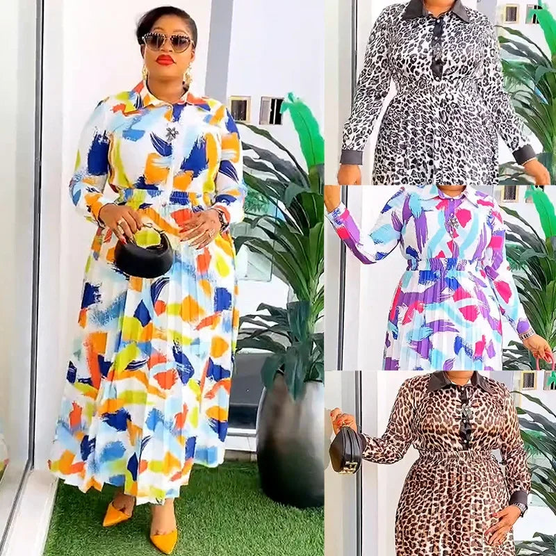 Amay Clothes for Women Summer Long Sleeve Print Party Evening 2 Piece Top Skirts Matching Sets Outfits