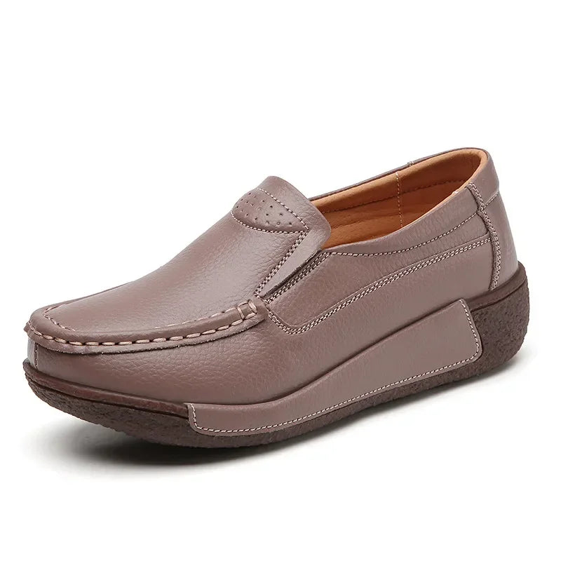 Maxy Spring Women's Loafers Comfortable Female Vulcanized Shoes Wedge Orthopedic Slip-on Platform Shoes for Women