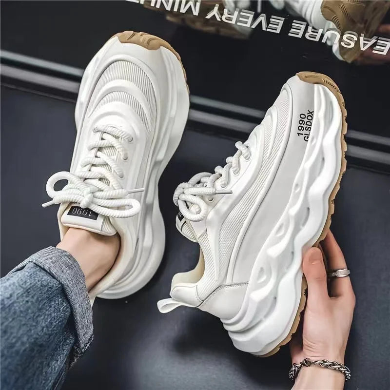 Maxy Casual Color Block Mesh Breathable Increased Internal Platform Designer Chunky Sneakers for Men Women Fashion Running Men Shoes