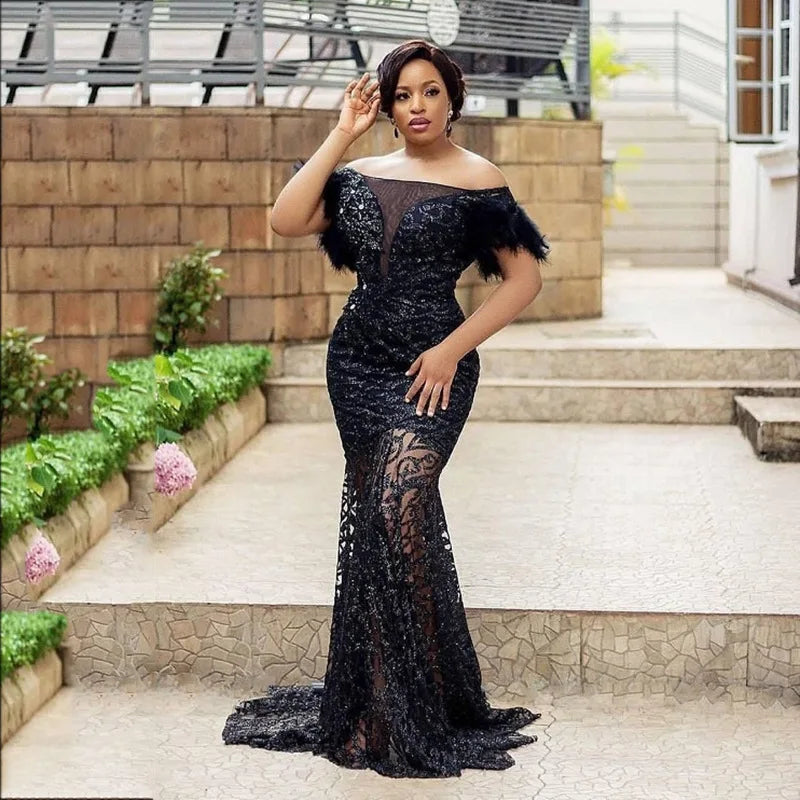 Amay Plus Size Women Dresses New Women's Dress One Shoulder Sequin Slim Fit Wrapped Hip Mermaid Evening Gift Dress