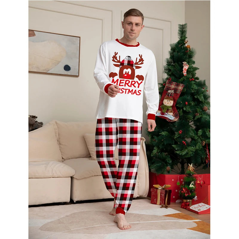 Family Christmas Matching Pajamas Set 2025 Xmas Father Mother Kids Clothes Pyjamas Mom And Daughter Son Sleepwear Look Outfits