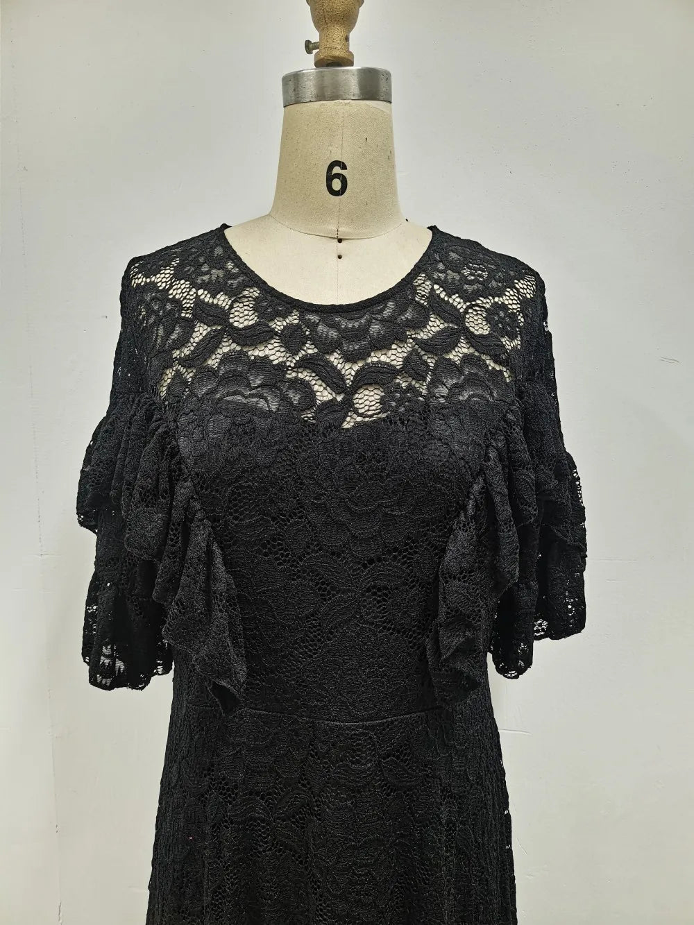 Amay Women's Long Lace Dresses Elegant Flare Sleeves A Line Big Swing Dress Classy Female Party Birthday Clothes White Black Purple
