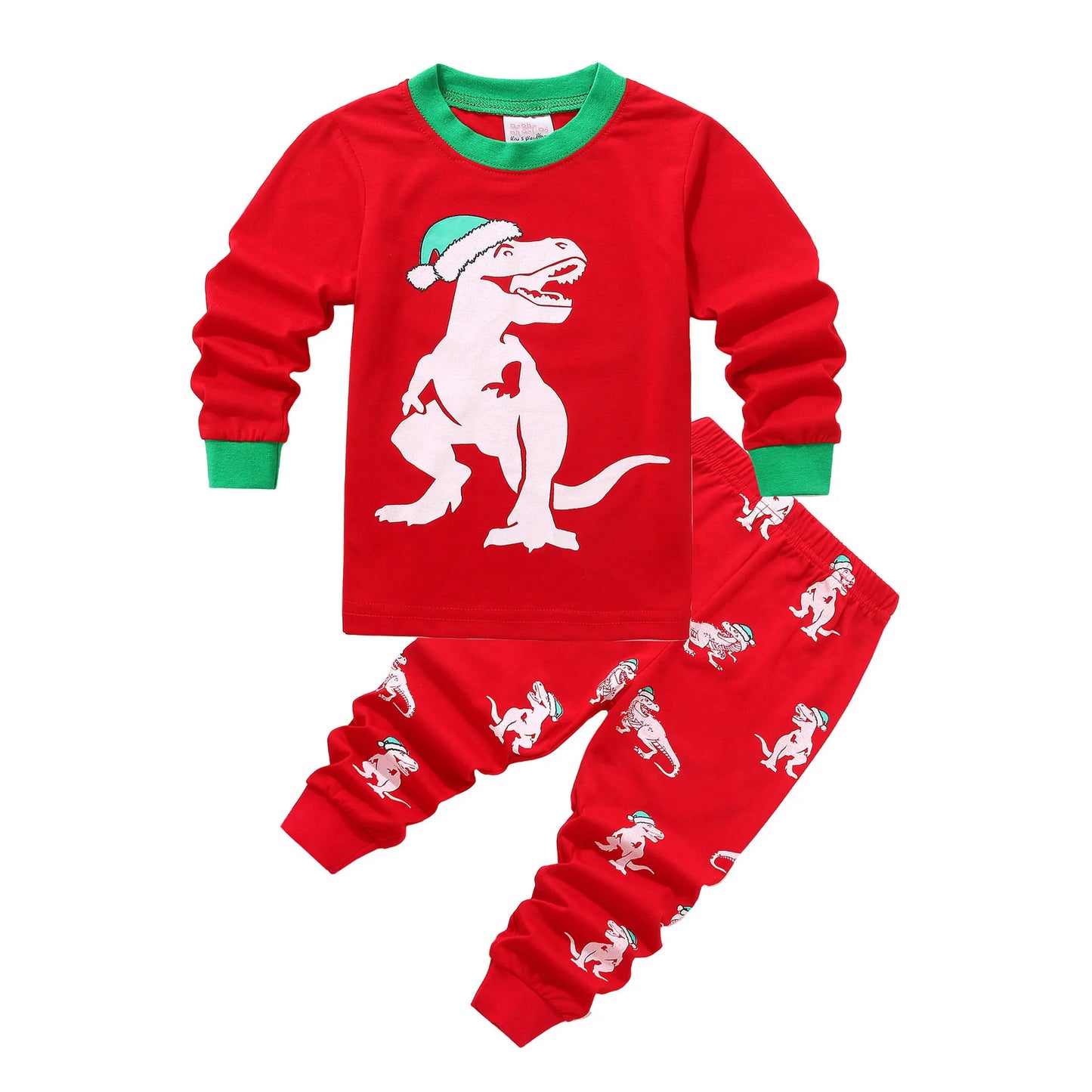 Kids Halloween Christmas Tops + Pant Cosplay Costume Boys Girls Santa Claus Print Pajamas Nightwear Home Clothing 2-7 Years