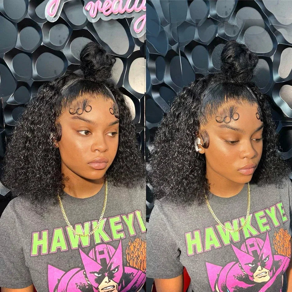 Maxy Pre Cut No Glue Water Wave 13x4 Bob Curly Wigs 7x5 Glueless Wig Human Hair Ready To Go Deep Wave 13x6 HD Lace Frontal Wigs