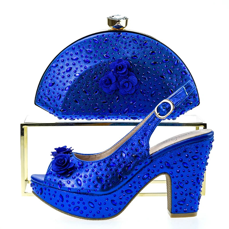 Maxy Fashion Top Italian Designers 2024 Casual Elegant Solid Color Clutch Bag Floral Sequin Summer Women's Platform High Heel Sandals