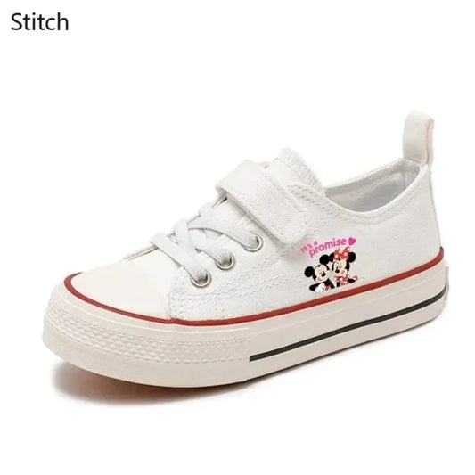 Maxy Girl Boys Kids Shoes Love Mickey Mouse Clubhouse Disney High-top Low Canvas shoes Casual Cartoon comfort Children Print Shoes 22