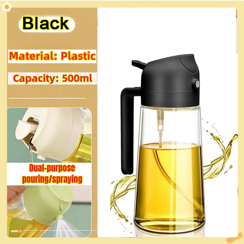 Maxy 200/300/500ml Oil Spray Bottle BBQ Cooking Olive Oil Sprayer Plastic Baking Oil Spray Empty Bottle Vinegar Bottle Or  Oil brush