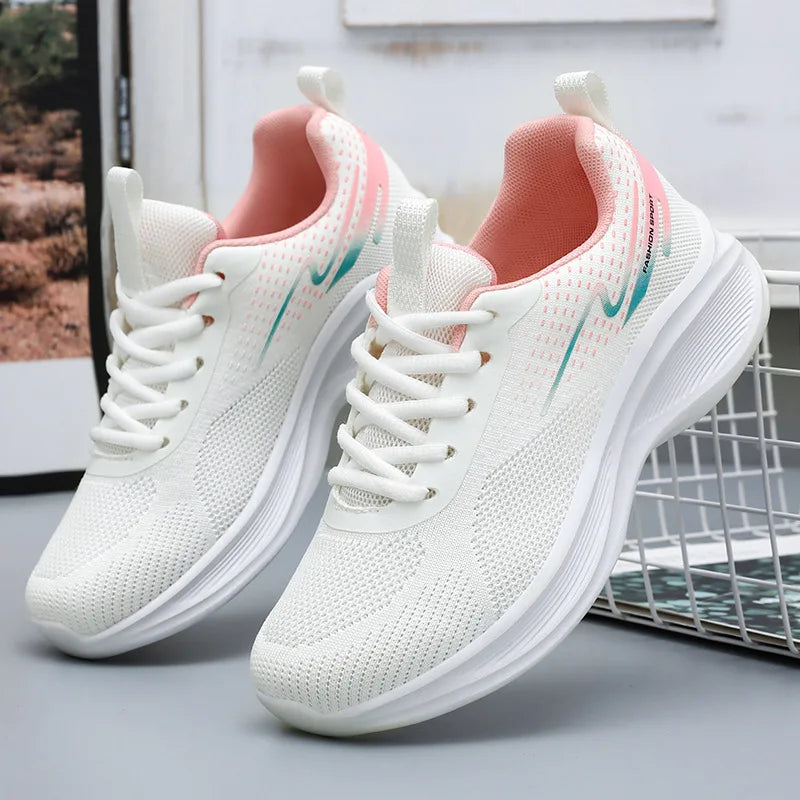 Maxy Breathable Lace-up Running Shoes for Women Sneakers with Lightweight Mesh Outdoor Sports Training Shoes Tennis Shoes For Female