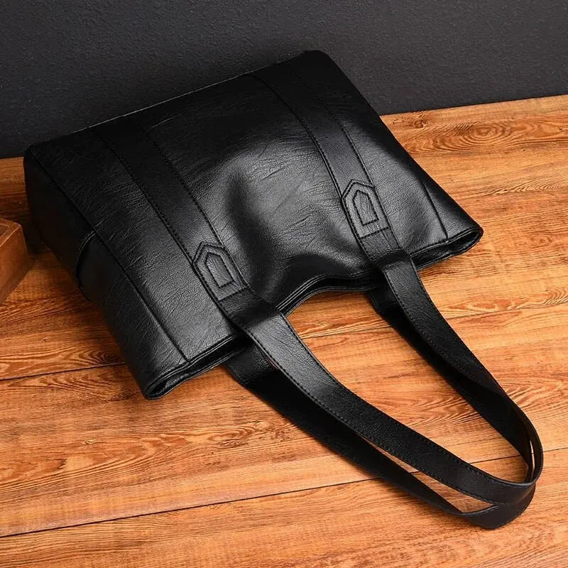 Maxy Women PU Leather Large Capacity Shoulder Bag Crossbody Hand Tote Vintage