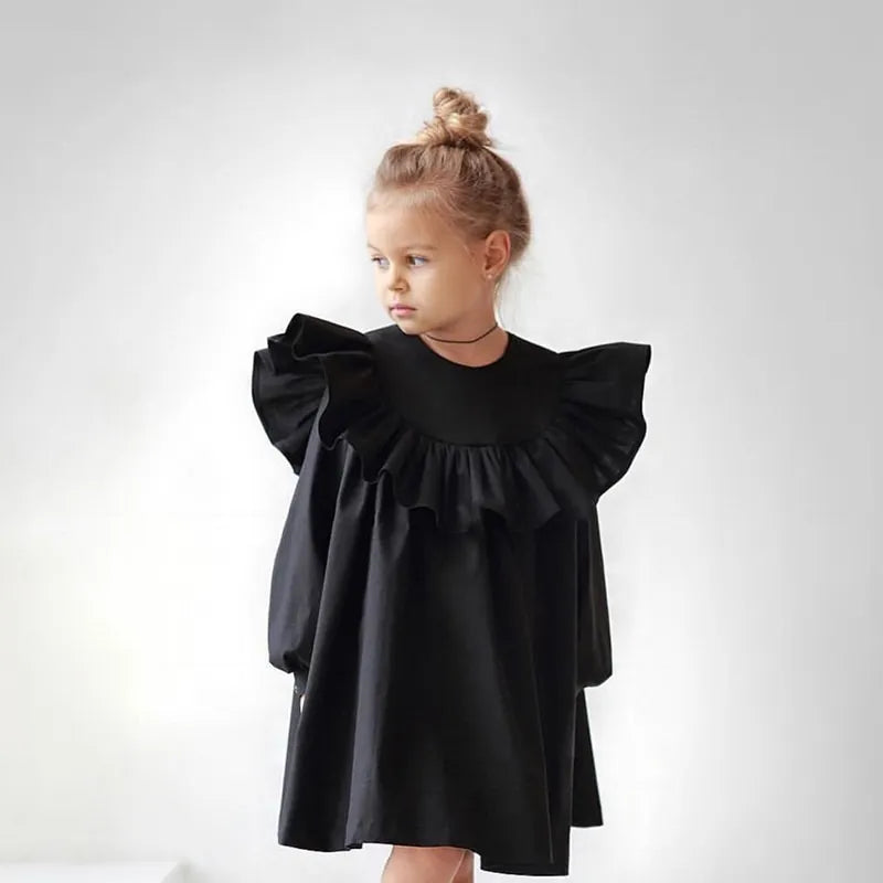 Maxy Baby Girl Cotton Princess Ruffle Dress Long Sleeve Spring Autumn Infant Toddler Girl Vestido High Quality Baby Clothes 2-10Y