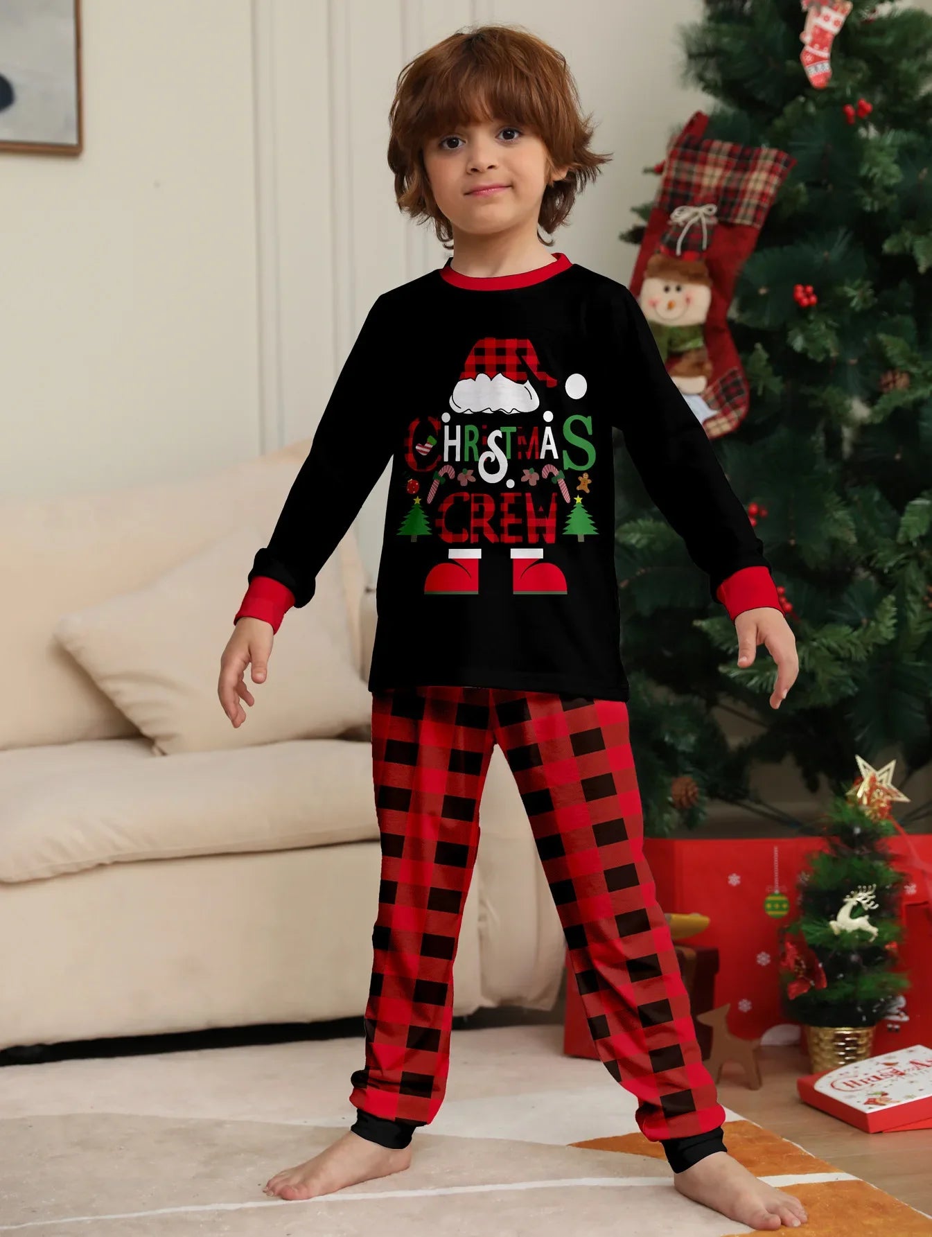 New Maxy Print Mother Father Kids Matching Outfits Christmas Pajamas Set Baby Romper Soft Casual Loungewear Xmas Family Look