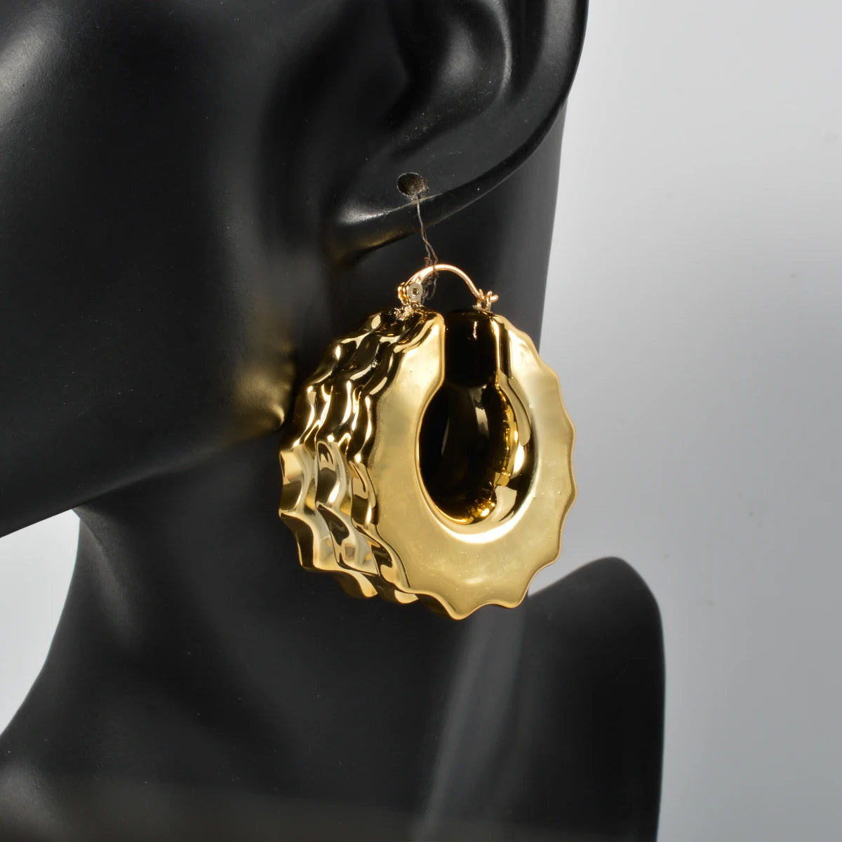 Maxy Hoop Earrings Girl's Gift Gold Plated Jewelry Sets Italian Ornaments Fashion Luxury Women Party Daily Wear