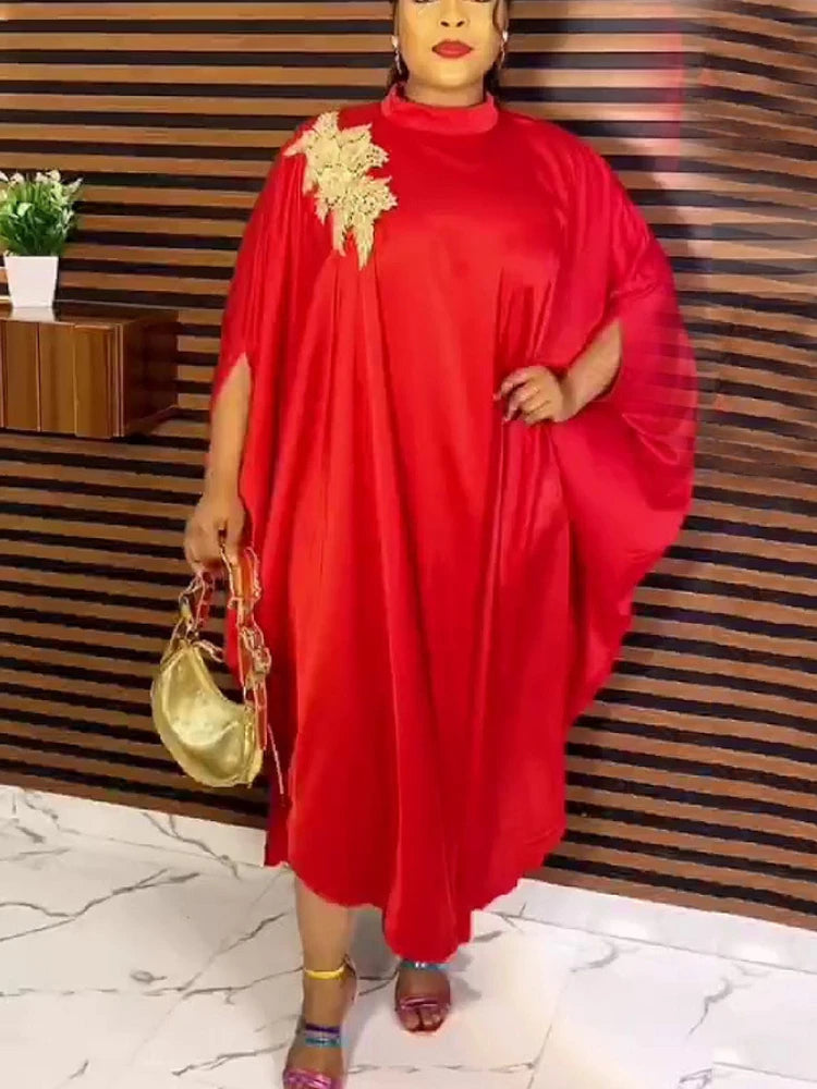 Oversized Dresses Elegant Women Turtle Neck Batwing Sleeve Baggy Loose Big Robes Party Club Birthday Outfits Summer 2024