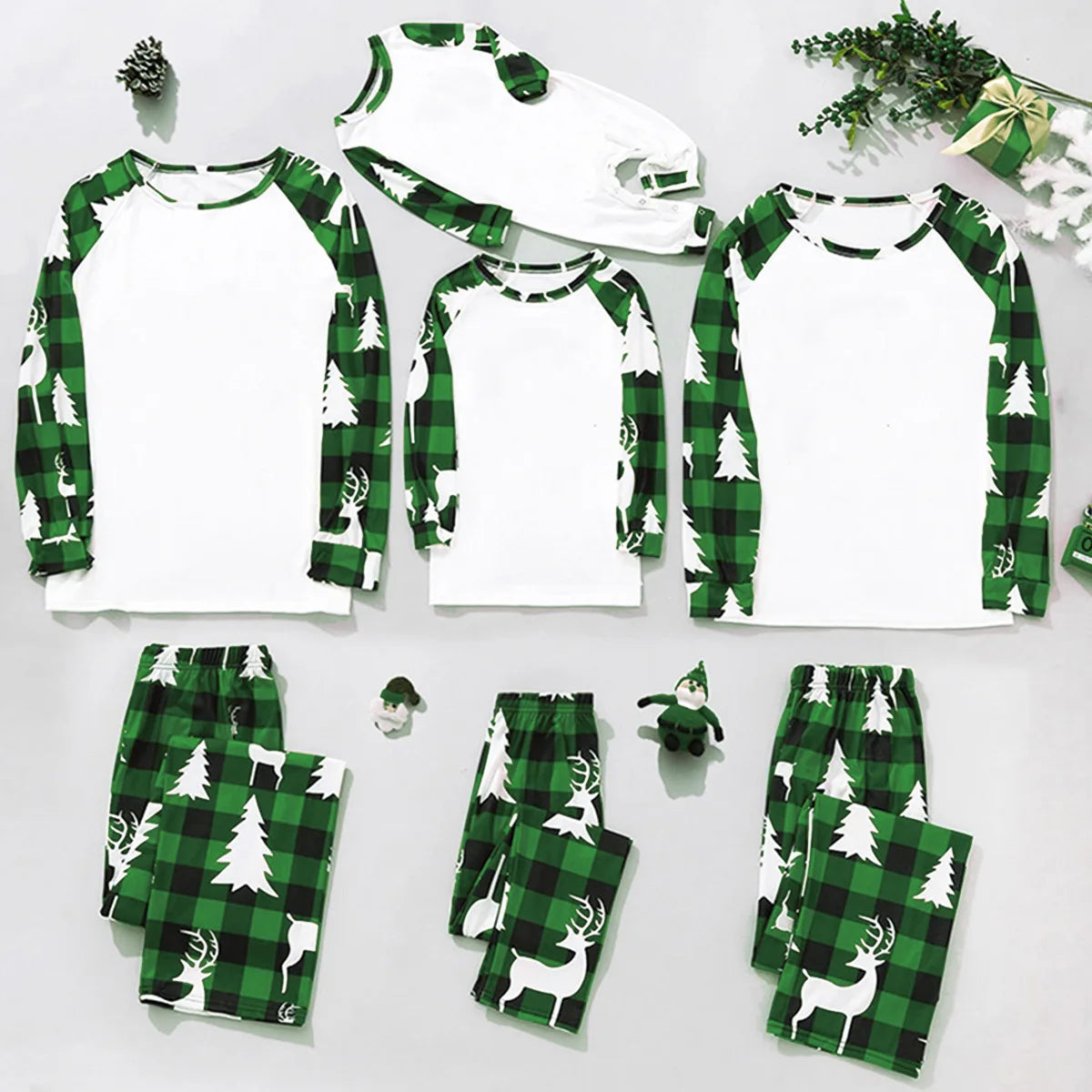 Maxy Christmas Family Matching Outfits Mom Dad Kids 2 Pieces Pajamas Set Baby Rompers Casual Loose Sleepwear Xmas Family Look Pyjamas
