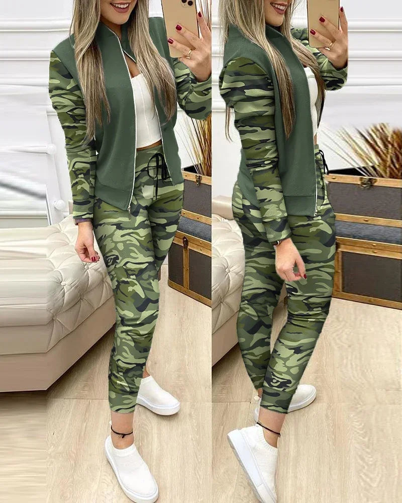 Two Piece Women Set Sport Casual Outfit Fall Clothes for Women Sweatshirt Jumper Top Sweatpants Set Women Suit Tracksuit