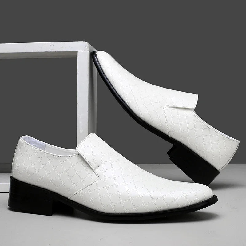Amay New Trendy Men Fashion Popular Oxford Red White Black Male Formal Dress Shoes Designer Brand Italian Gentleman Wedding Shoes