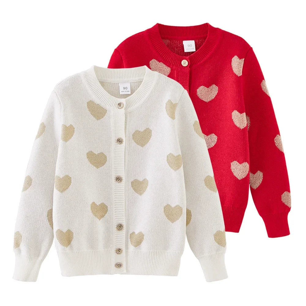 Maxy Hear Toddler Girls Sweaters Kids Cardigans Winter Autumn Children's Clothes