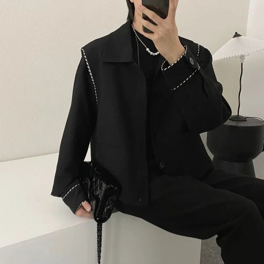 Maxy Coats Oversize Man Suits and Blazers Single Breasted Black Jacket for Men Plus Big Size Fashion Luxury Designer Summer New