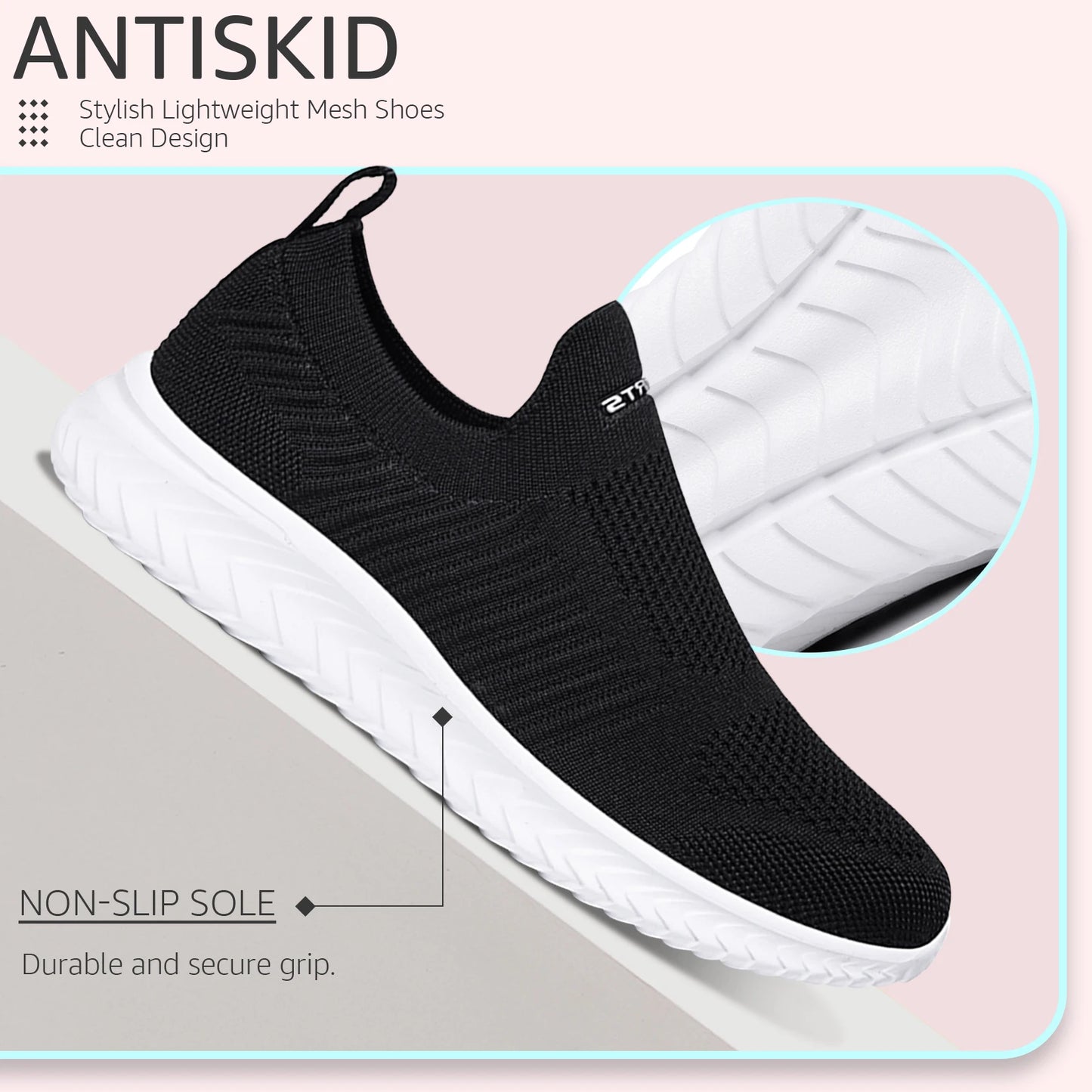 Maxy Women's Running Shoes Women's Lightweight Slip On Walking Running Shoes Athletic Sneakers