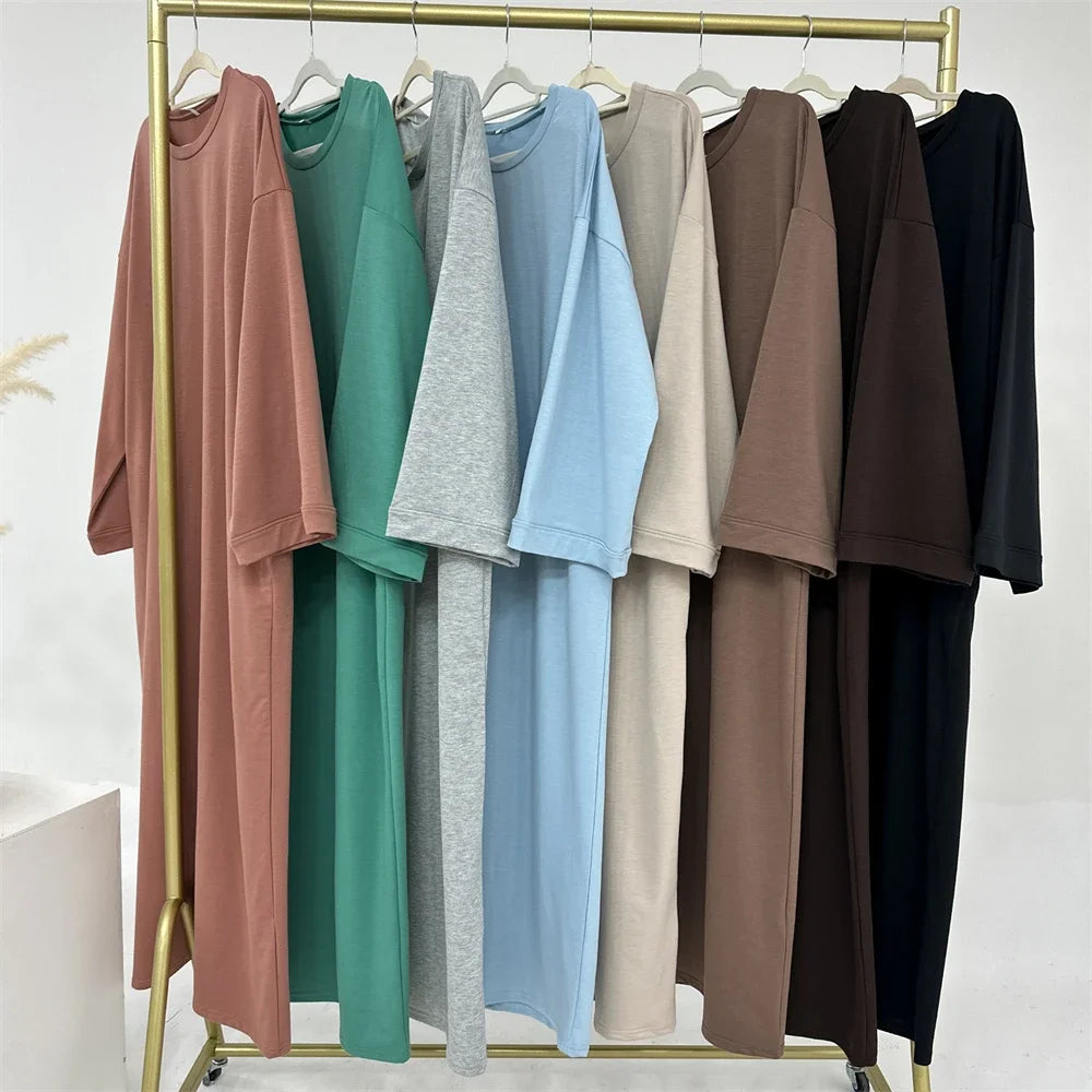 Maxy Closed Abaya Sweatshirt Muslim Dress Plain Casual Abayas for Women Dubai Traditional Turkey Islamic Clothing Kaftan Hijab Robe