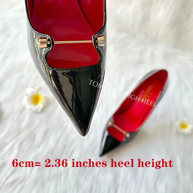 Amay Free Shipping Black White Red Patent Leather Shallow Metal Hollow Out Open Toed Women Lady Hot Sale 120mm High Heel Shoes Pump