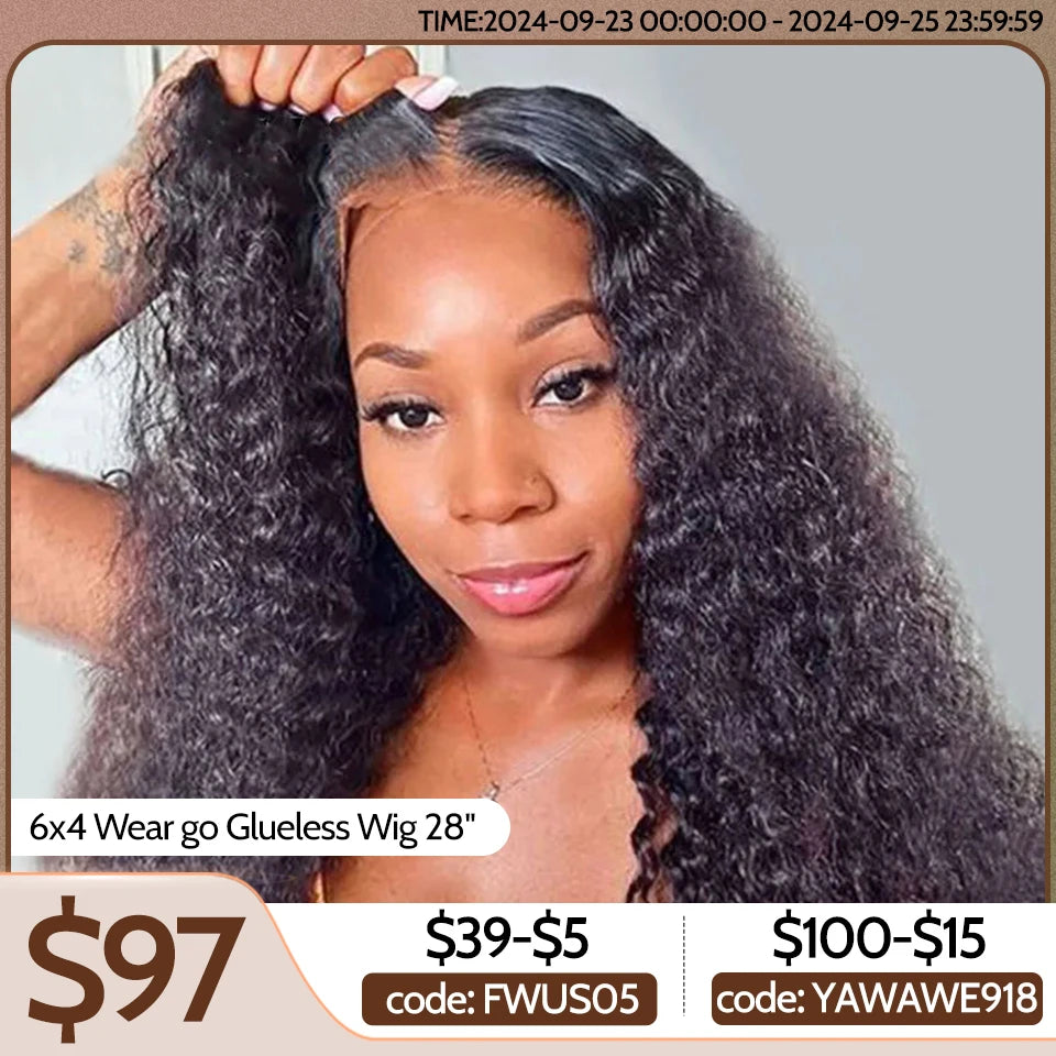 Maxy Pre-Bleached Glueless Wig Human Hair Ready To Wear Water Wave Pre-plucked Lace Frontal Wigs For Women Curly HD Lace Wigs